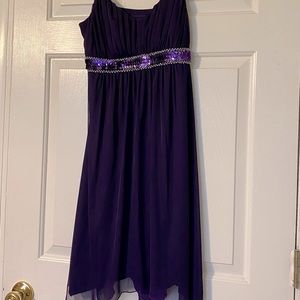 Purple mid length dress